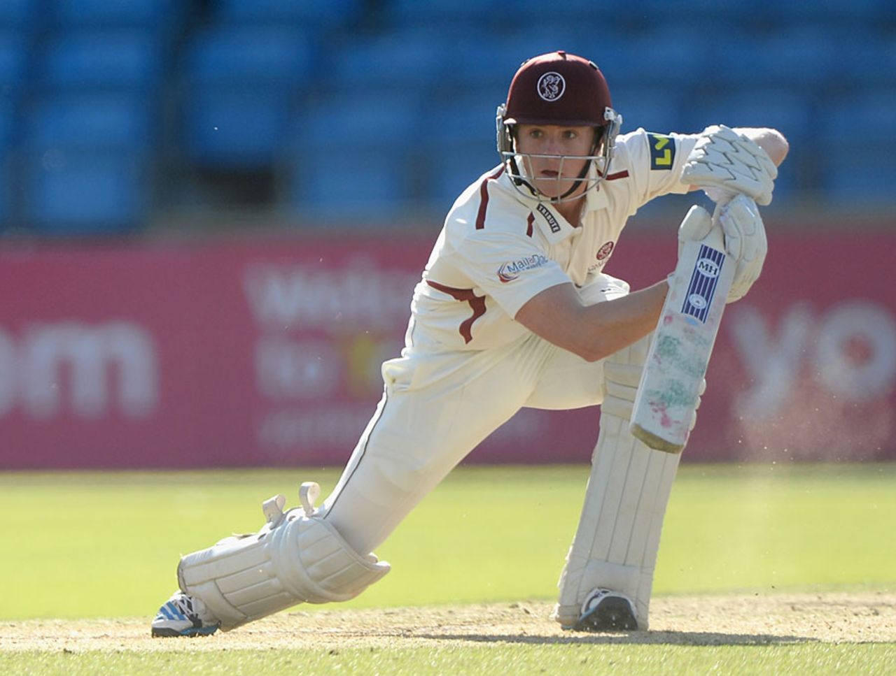 Tom Abell plays through the off side, Yorkshire v Somerset, County Championship, Division One, Headingley, September 24, 2014