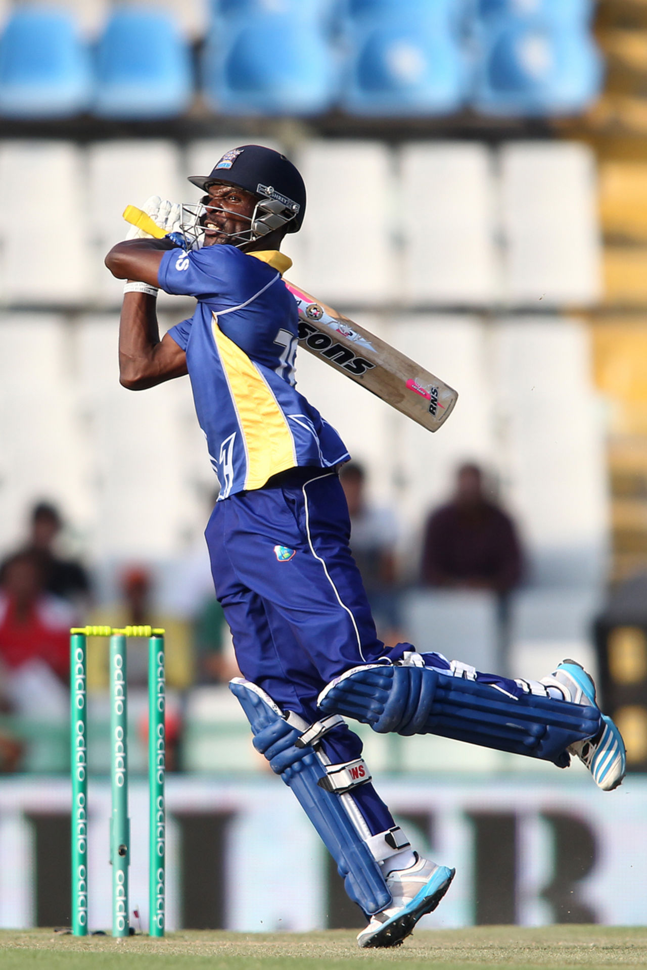 Jonathan Carter aggressively lays into one, Barbados Tridents v Cape Cobras, Champions League T20, Group B, Mohali, September 26, 2014