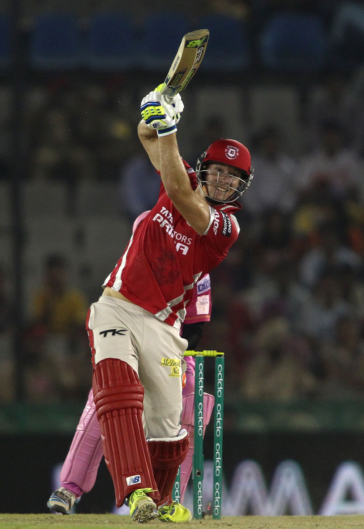In typical fashion, David Miller strokes one down the ground, Kings XI Punjab v Northern Knights, Champions League T20, Mohali, September 26, 2014