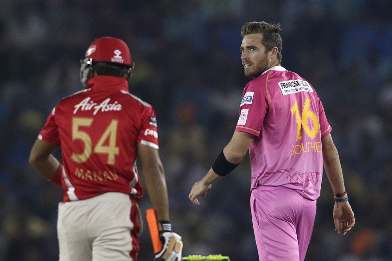 Tim Southee conceded 50 runs in his four overs, Kings XI Punjab v Northern Knights, Champions League T20, Mohali, September 26, 2014