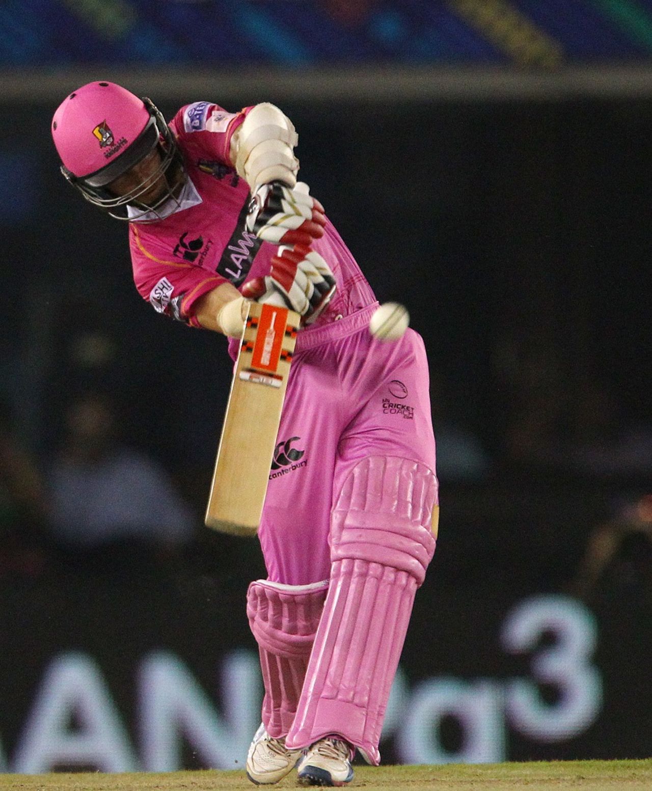 Kane Williamson launches a straight six, Kings XI Punjab v Northern Knights, Champions League T20, Mohali, September 26, 2014
