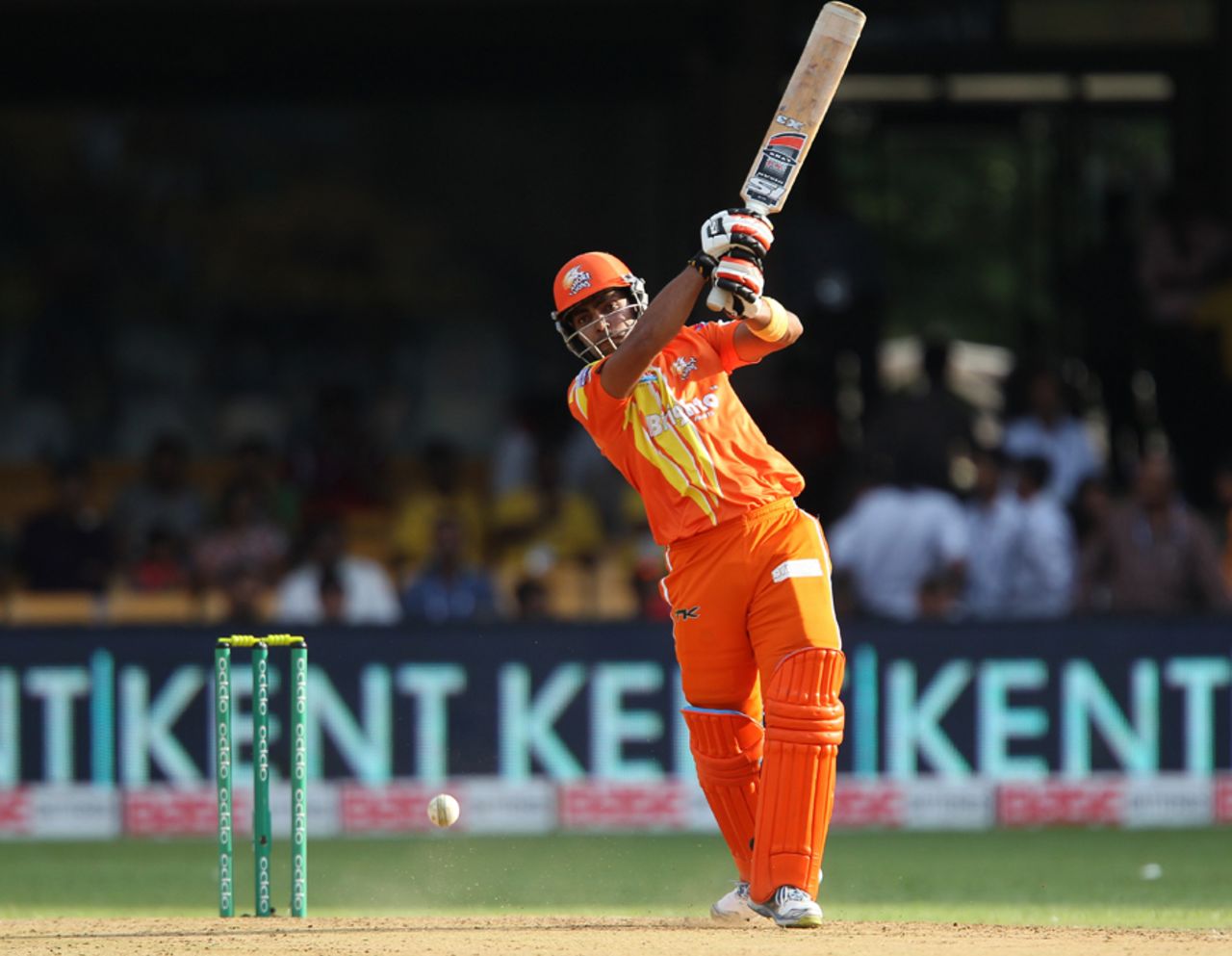 Umar Akmal hits out on his way to a fifty, Dolphins v Lahore Lions, Champions League T20, Bangalore, September 27, 2014