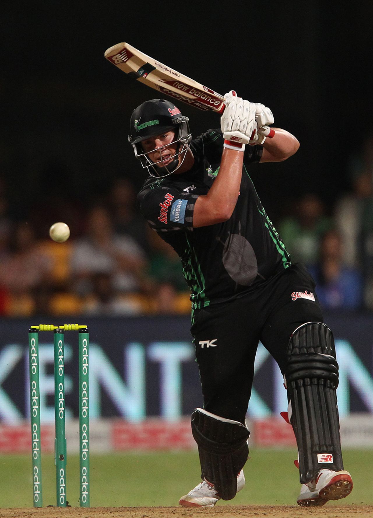 Robbie Frylinck struck a belligerent 63 to get Dolphins close, Dolphins v Lahore Lions, Champions League T20, Bangalore, September 27, 2014