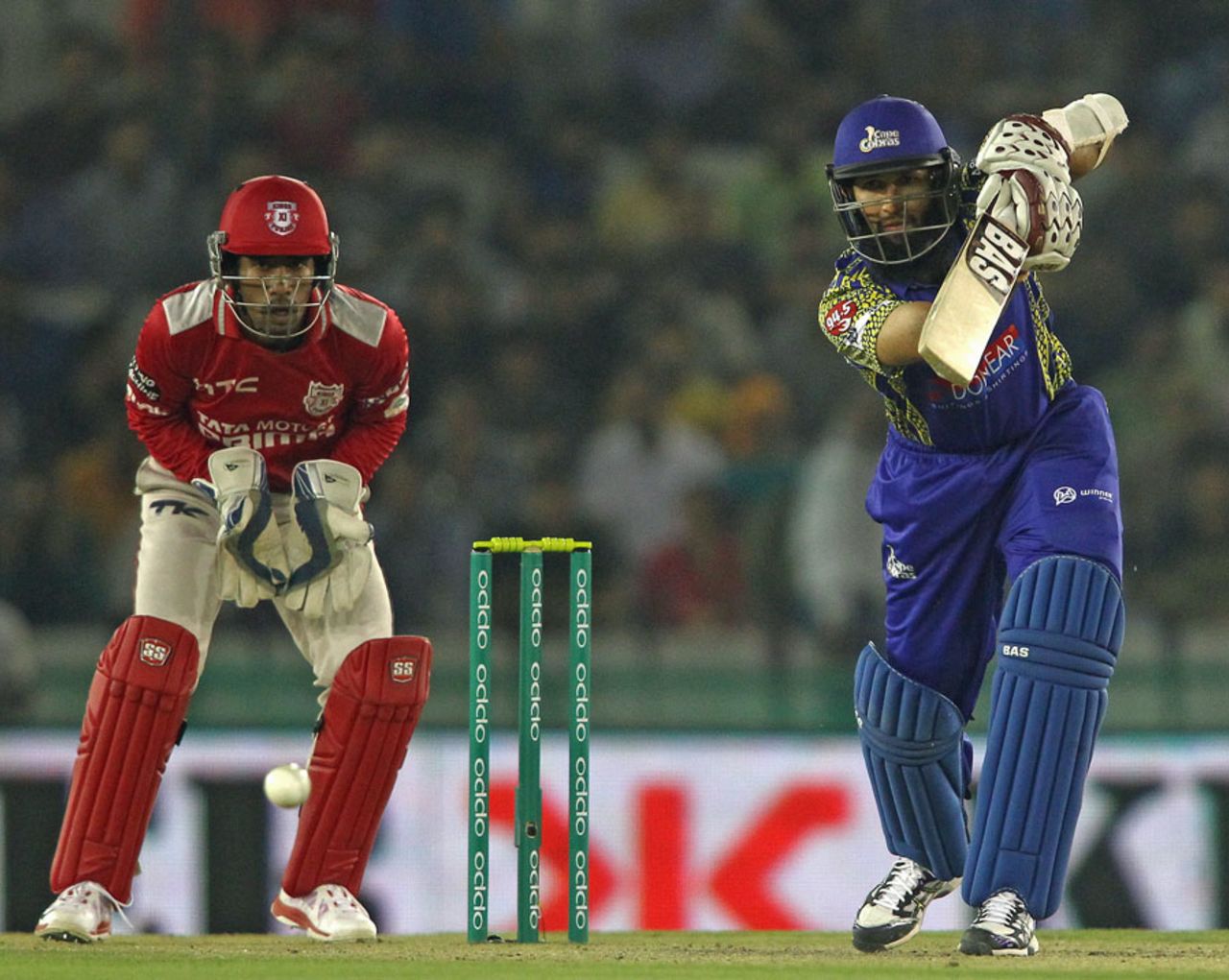 Hashim Amla struck seven fours in his 22-ball 40, Cape Cobras v Kings XI Punjab, Champions League T20, Group B, Mohali, September 28, 2014