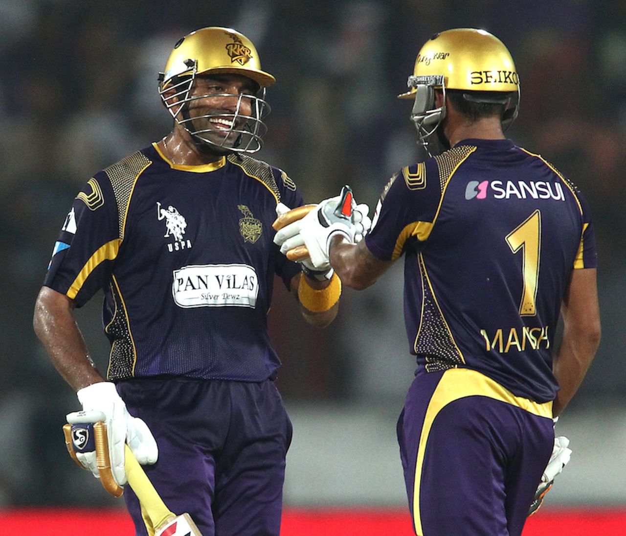 Robin Uthappa and Manish Pandey added a record 153 for the third wicket, Dolphins v Kolkata Knight Riders, Champions League T20, Group A, Hyderabad, September 29, 2014
