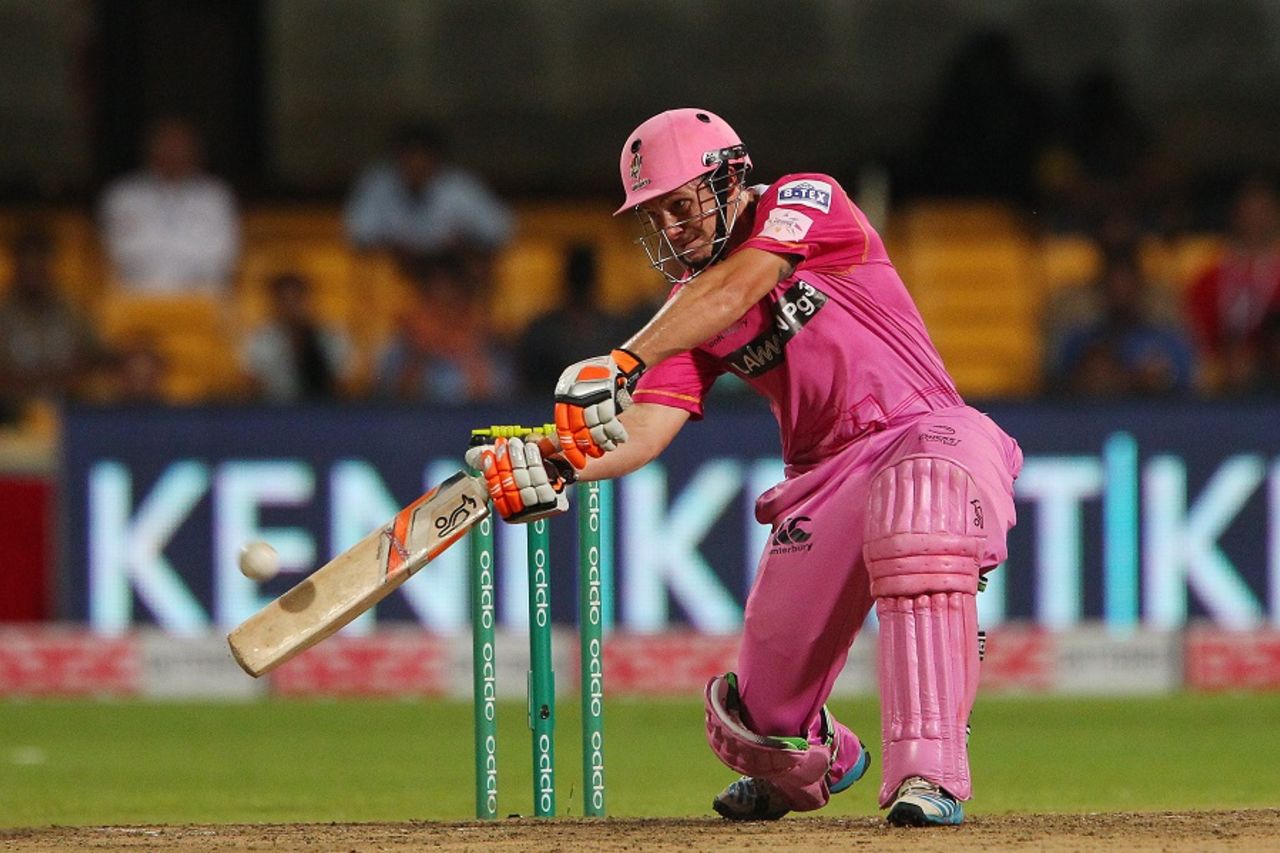 BJ Watling drives over cover, Barbados Tridents v Northern Districts, Champions League T20, Group B, Bangalore, September 30, 2014