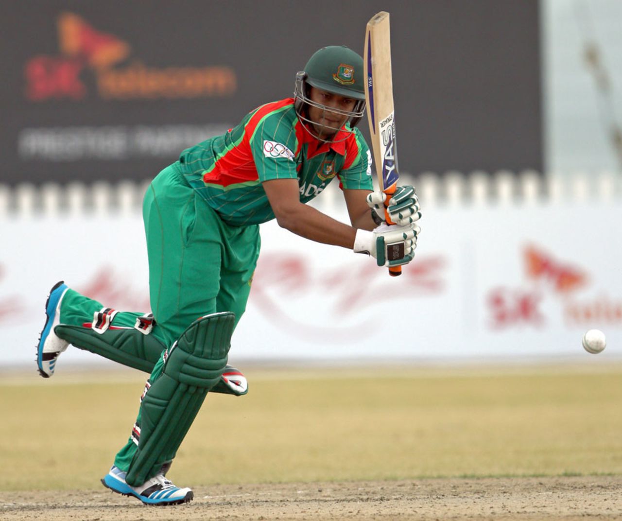 Shakib Al Hasan top-scored for Bangladesh with 46 off 37 balls, Bangladesh v Hong Kong, Asian Games men's cricket competition, 3rd-place playoff, Incheon, October 3, 2014