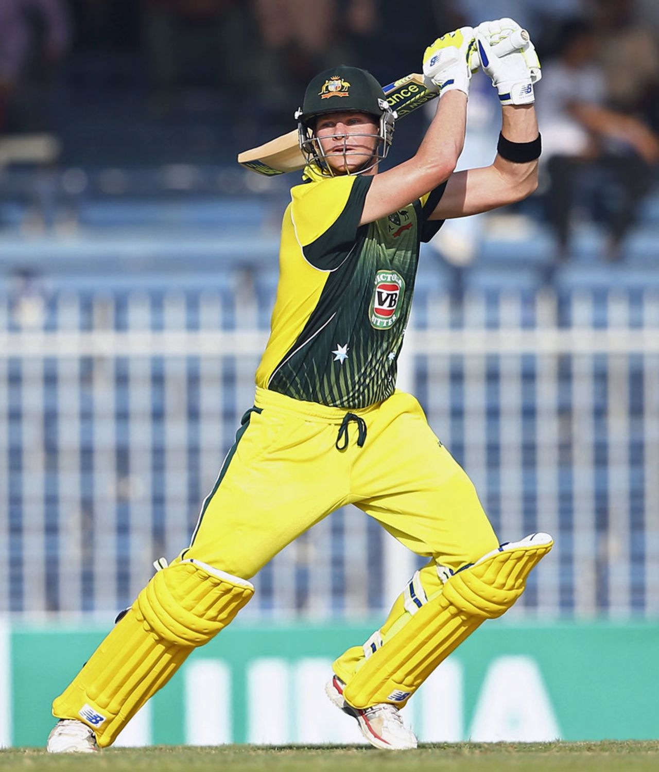 Steven Smith drives through the off side, Pakistan v Australia, 1st ODI, Sharjah, October 7, 2014