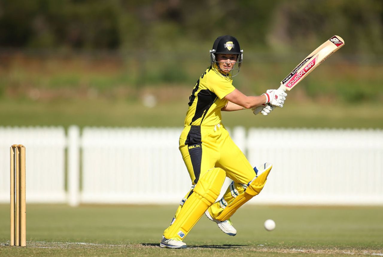 Captain Charlotte Edwards top-scored in Western Fury's defeat, Western Australia v Queensland, Women's Twenty20 Cup, Murdoch University Ground, Perth
