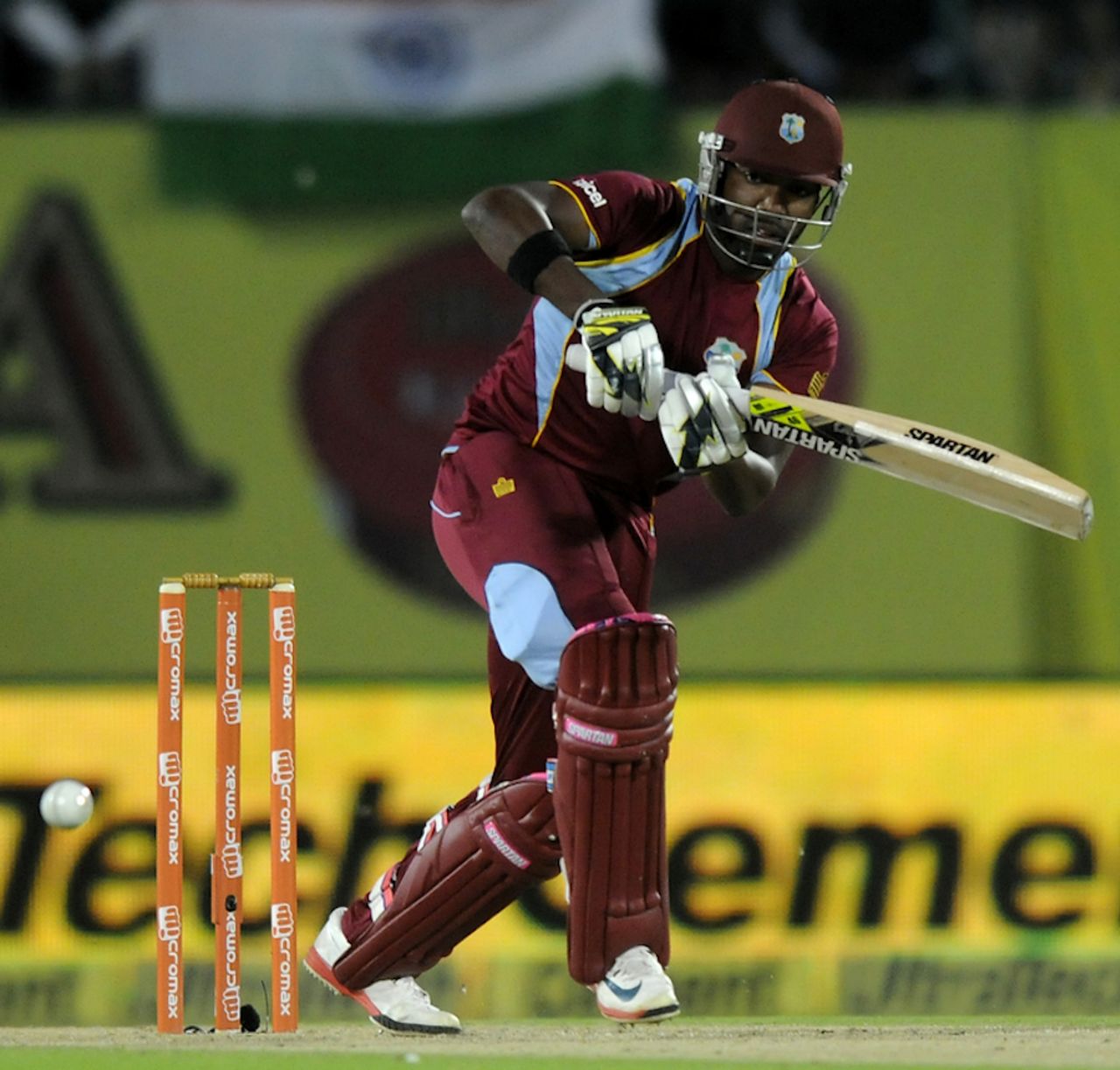 Darren Bravo clips one to the leg side, India v West Indies, 4th ODI, Dharamsala, October 17, 2014