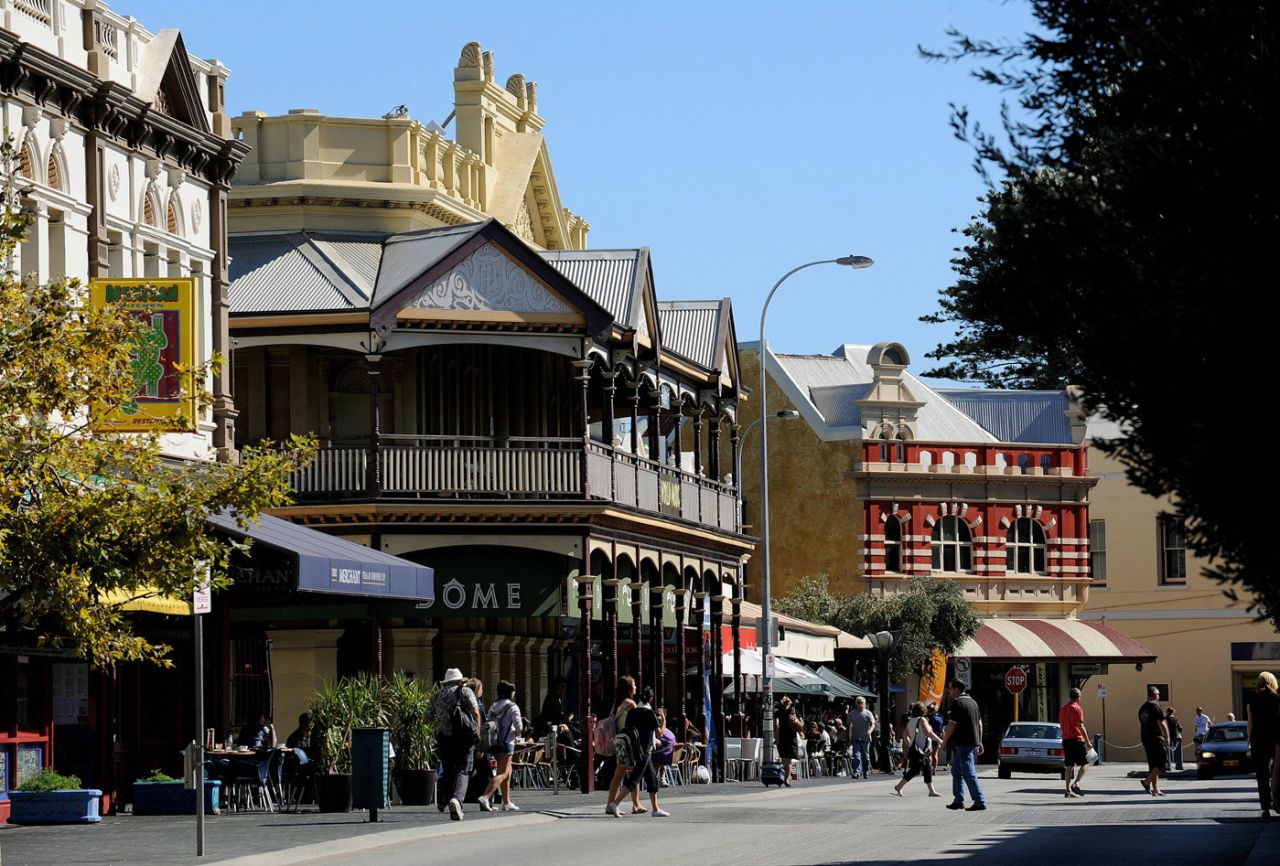 The "Cappuccino Strip" in Fremantle near Perth, April 30, 2009