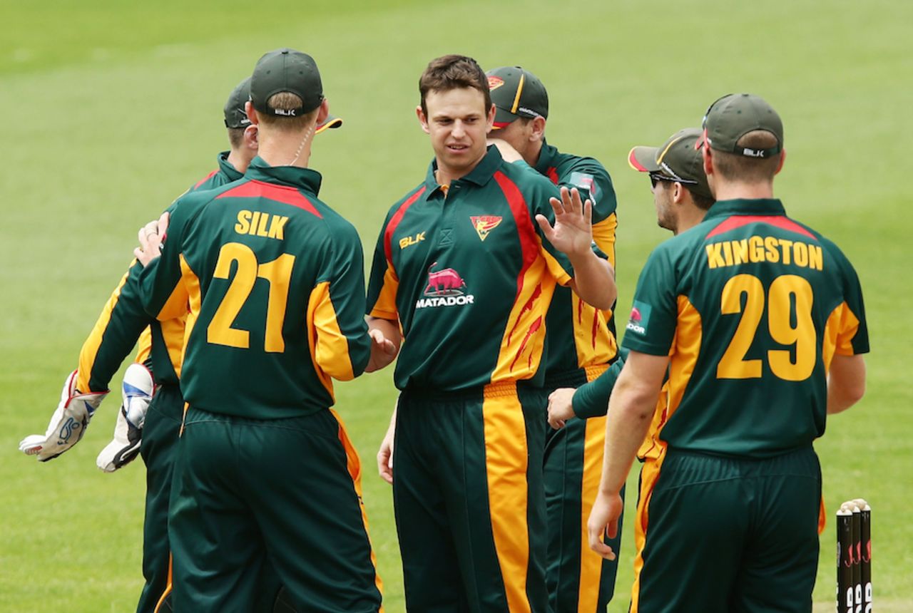 Evan Gulbis picked up three wickets, Tasmania v South Australia, Matador One Day Cup, Sydney, October 22, 2014