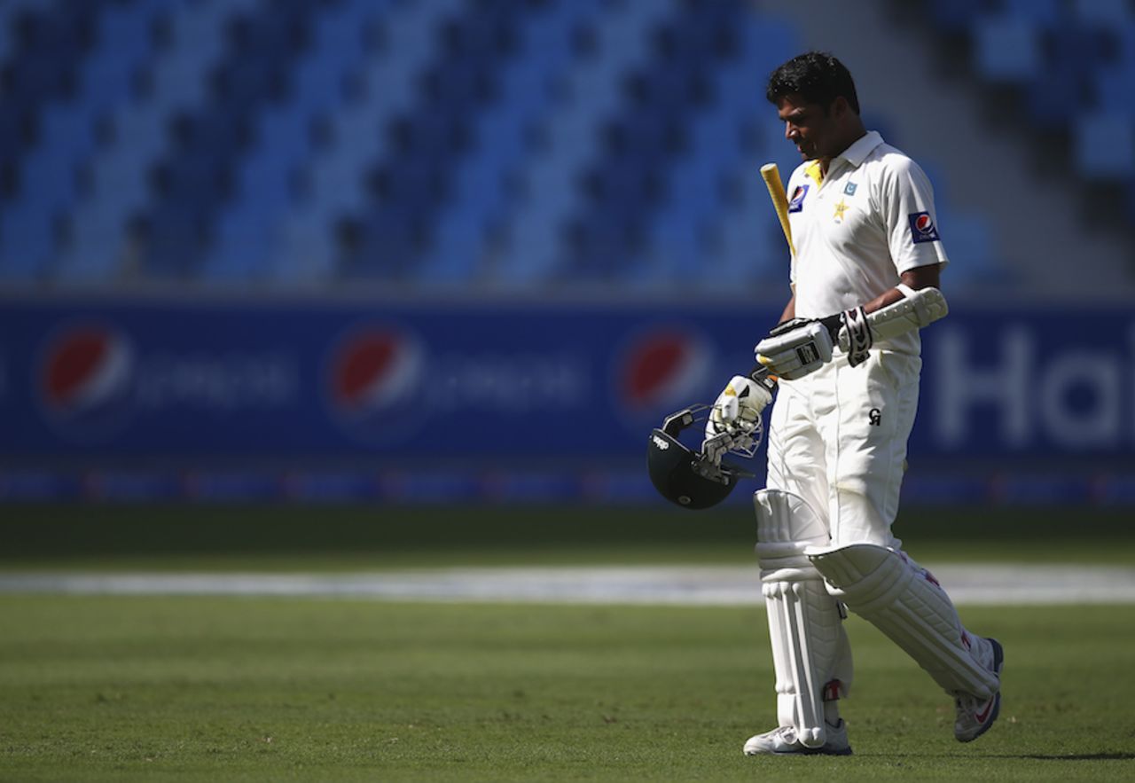 Azhar Ali was dismissed for a patient 53, Pakistan v Australia, 1st Test, Dubai, 1st day, October 22, 2014