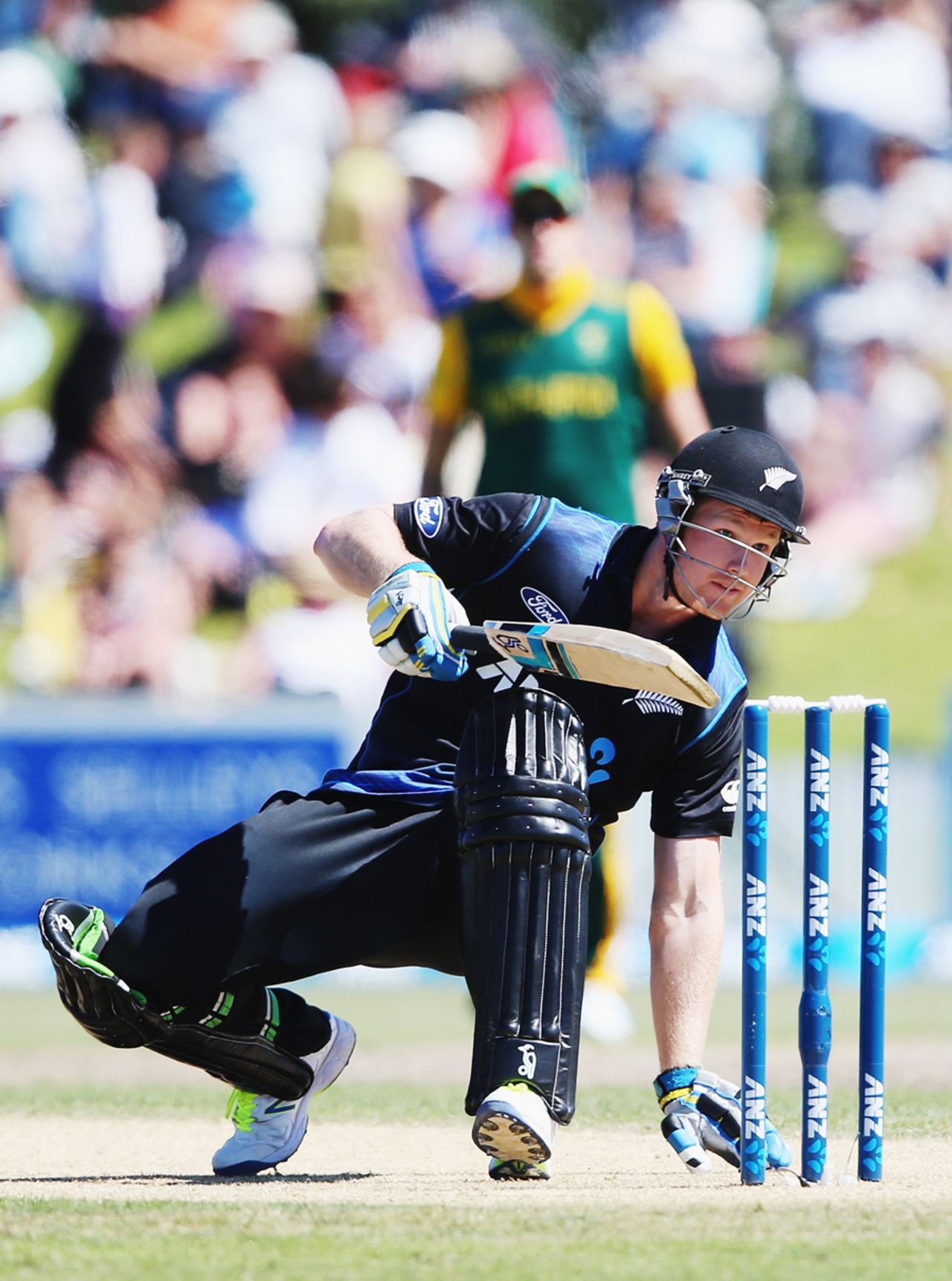 James Neesham avoids a bouncer, New Zealand v South Africa, 2nd ODI, Mount Maunganui, October 24, 2014