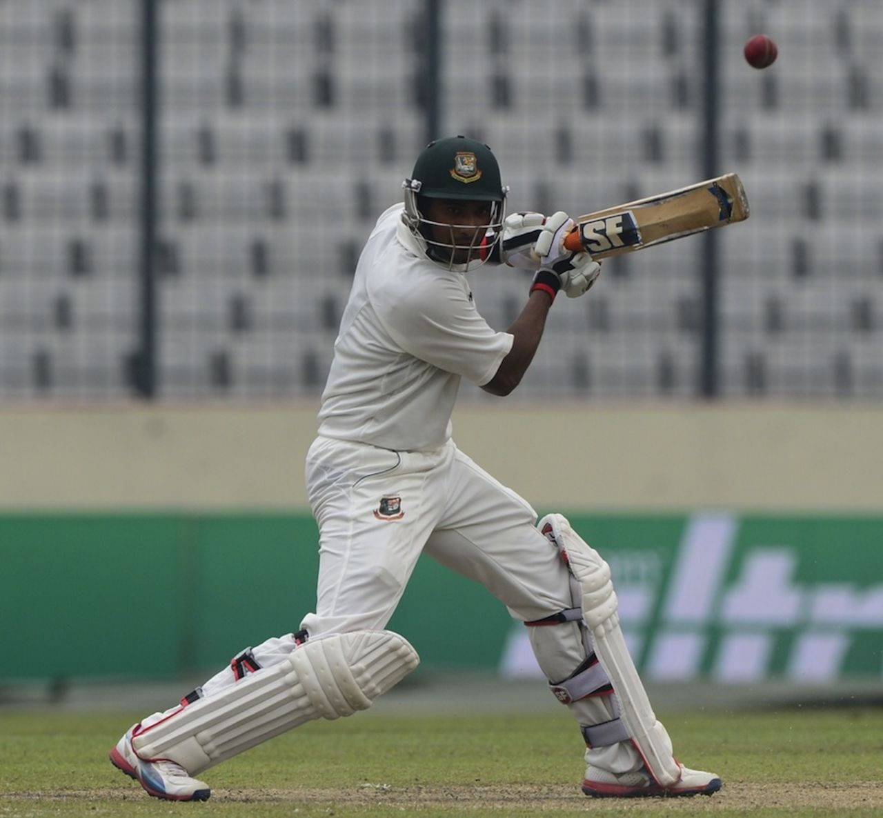 Mahmudullah plays the ball on the off side, Bangladesh v Zimbabwe, 1st Test, Mirpur, 2nd day, October 26, 2014