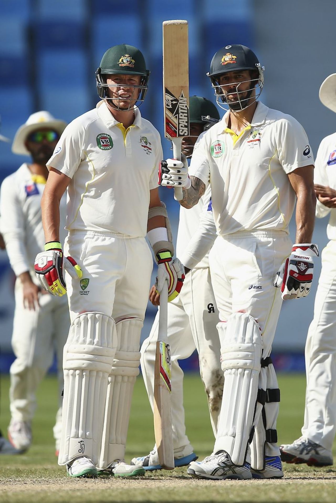 Mitchell Johnson made his third fifty in the fourth innings of a Test, Pakistan v Australia, 1st Test, Dubai, 5th day, October 26, 2014