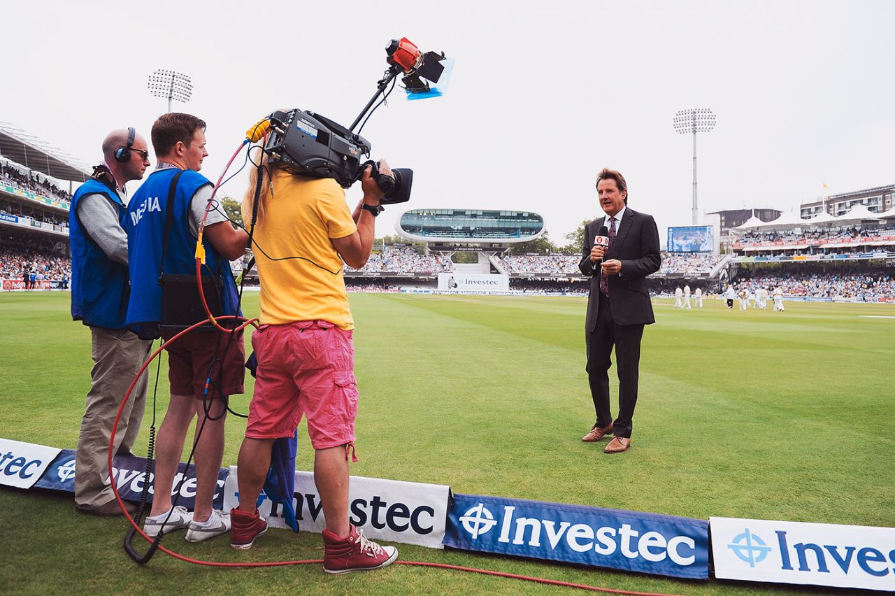 Mark Nicholas goes on air, Lord's, July 21, 2013