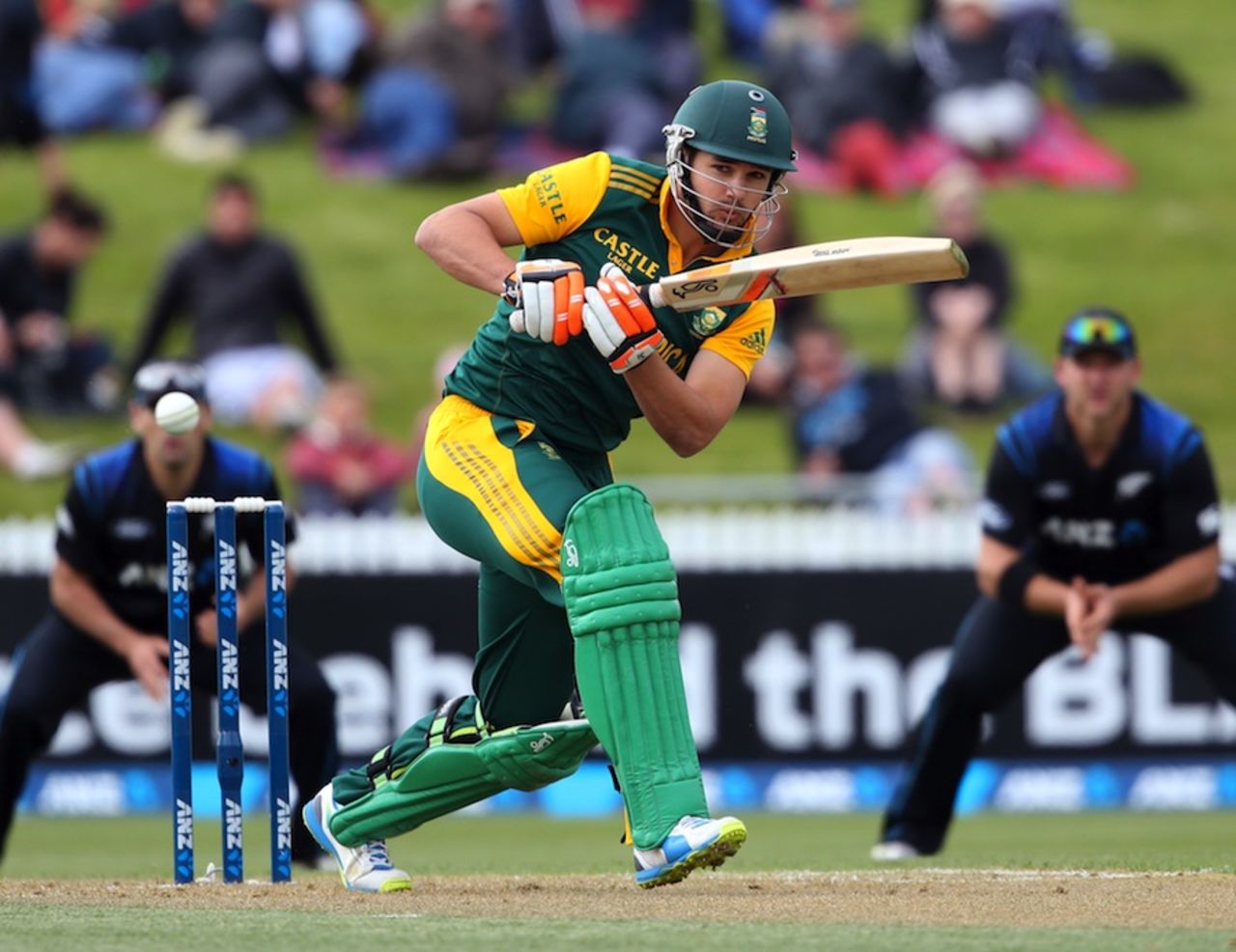 Rilee Rossouw made his fourth duck in six innings, New Zealand v South Africa, 3rd ODI, Hamilton, October 27, 2014