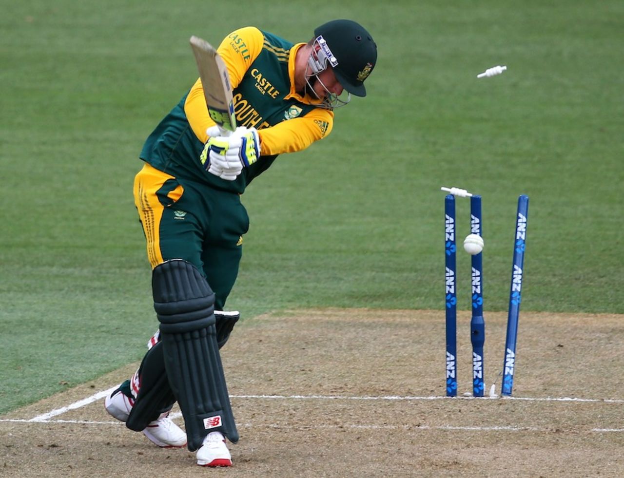David Miller was bowled, New Zealand v South Africa, 3rd ODI, Hamilton, October 27, 2014