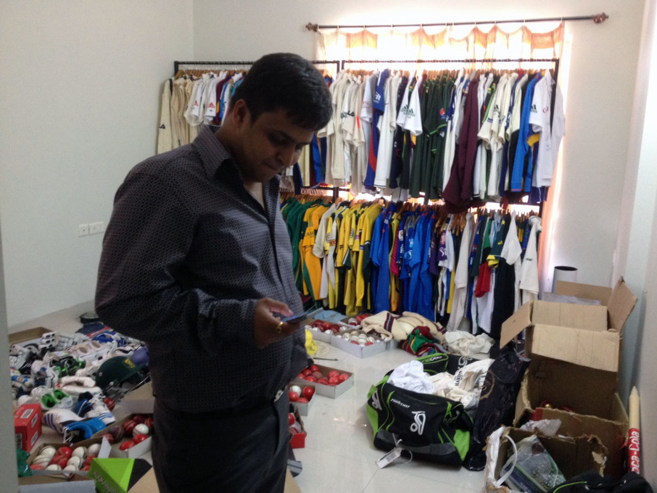 Rohan Pate, the owner of Blades of Glory, a museum of cricket collectibles in Pune