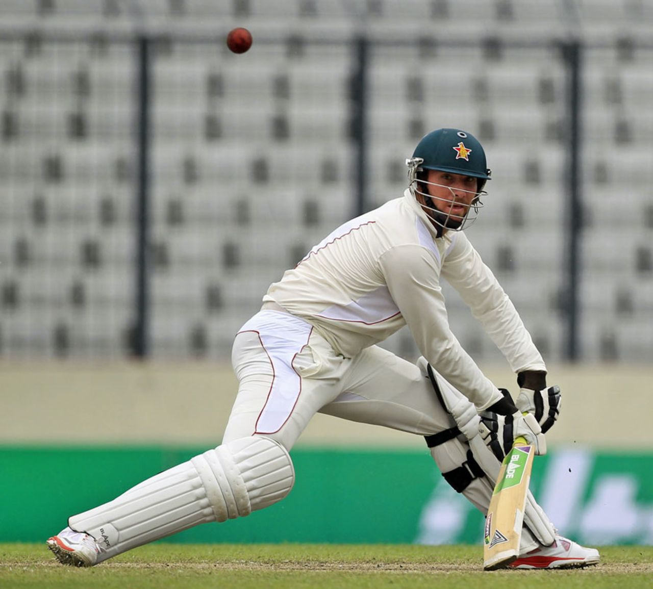 Brendan Taylor squeezes the ball into the off side, Bangladesh v Zimbabwe, 1st Test, Mirpur, 3rd day, October 27, 2014