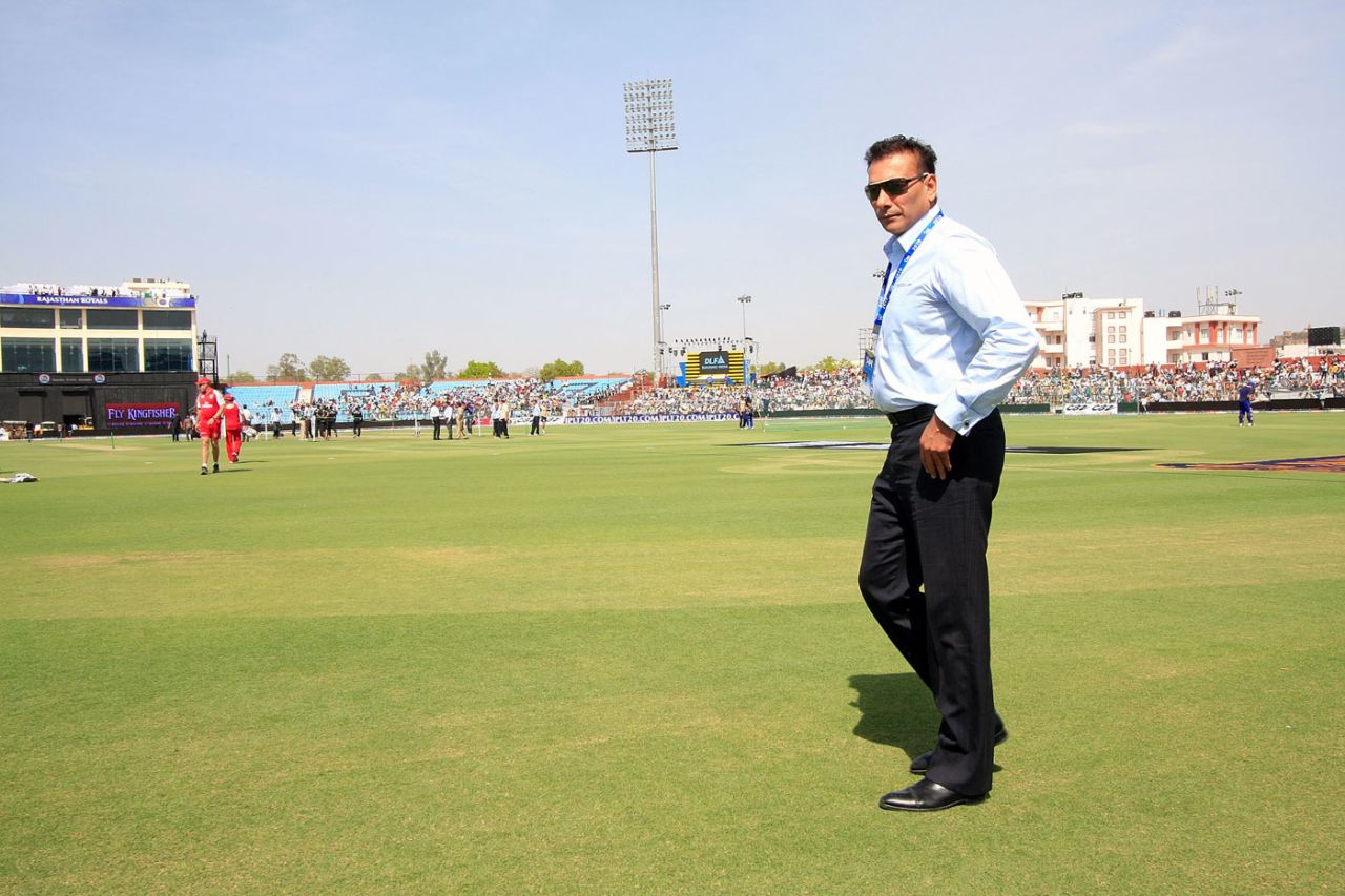 Ravi Shastri at an IPL game, Rajasthan Royals v Kings XI Punjab, IPL, Jaipur, April 7, 2010