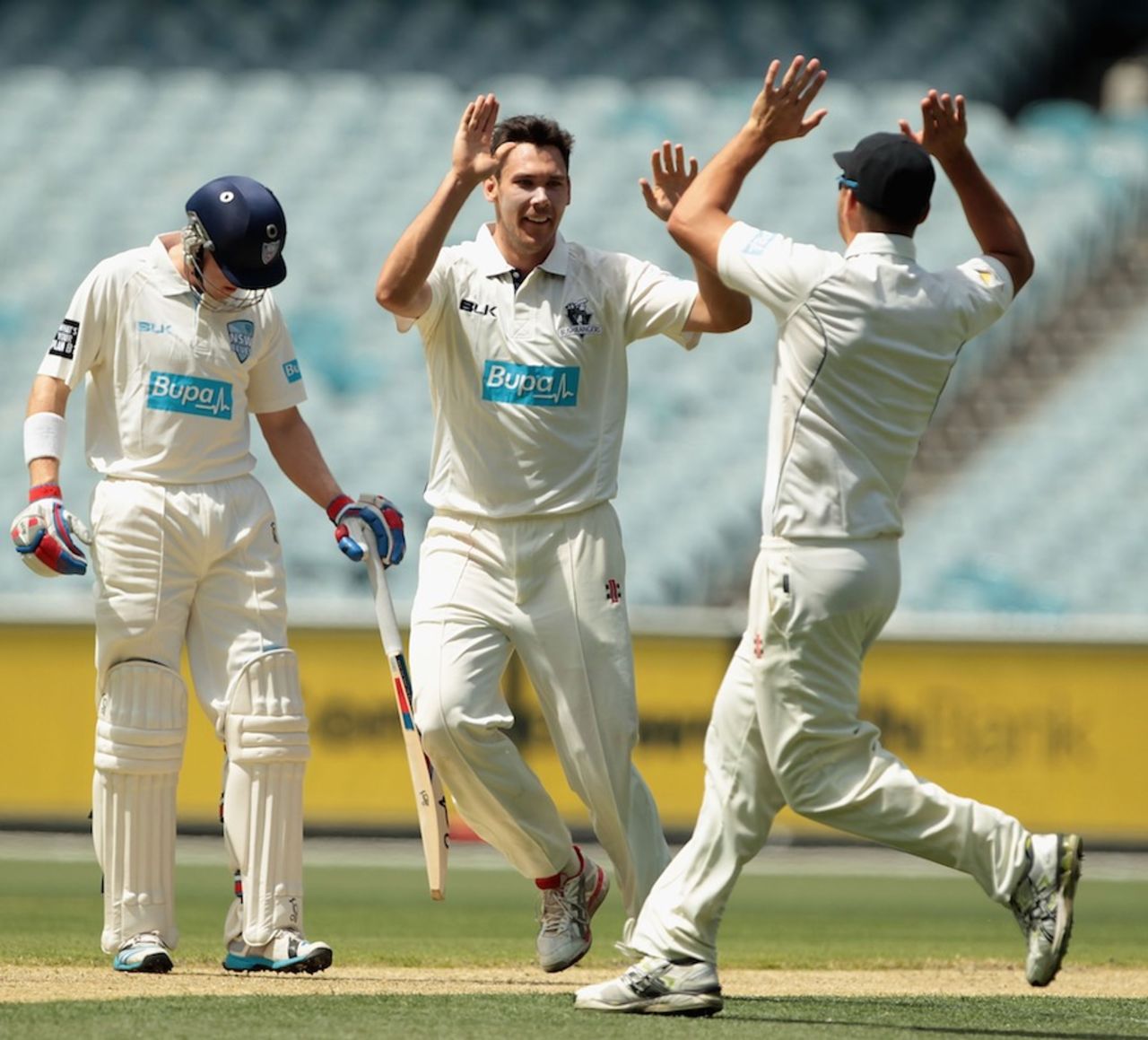Scott Boland took a five-wicket haul, Victoria v New South Wales, Sheffield Shield, MCG, 1st day, October 31, 2014