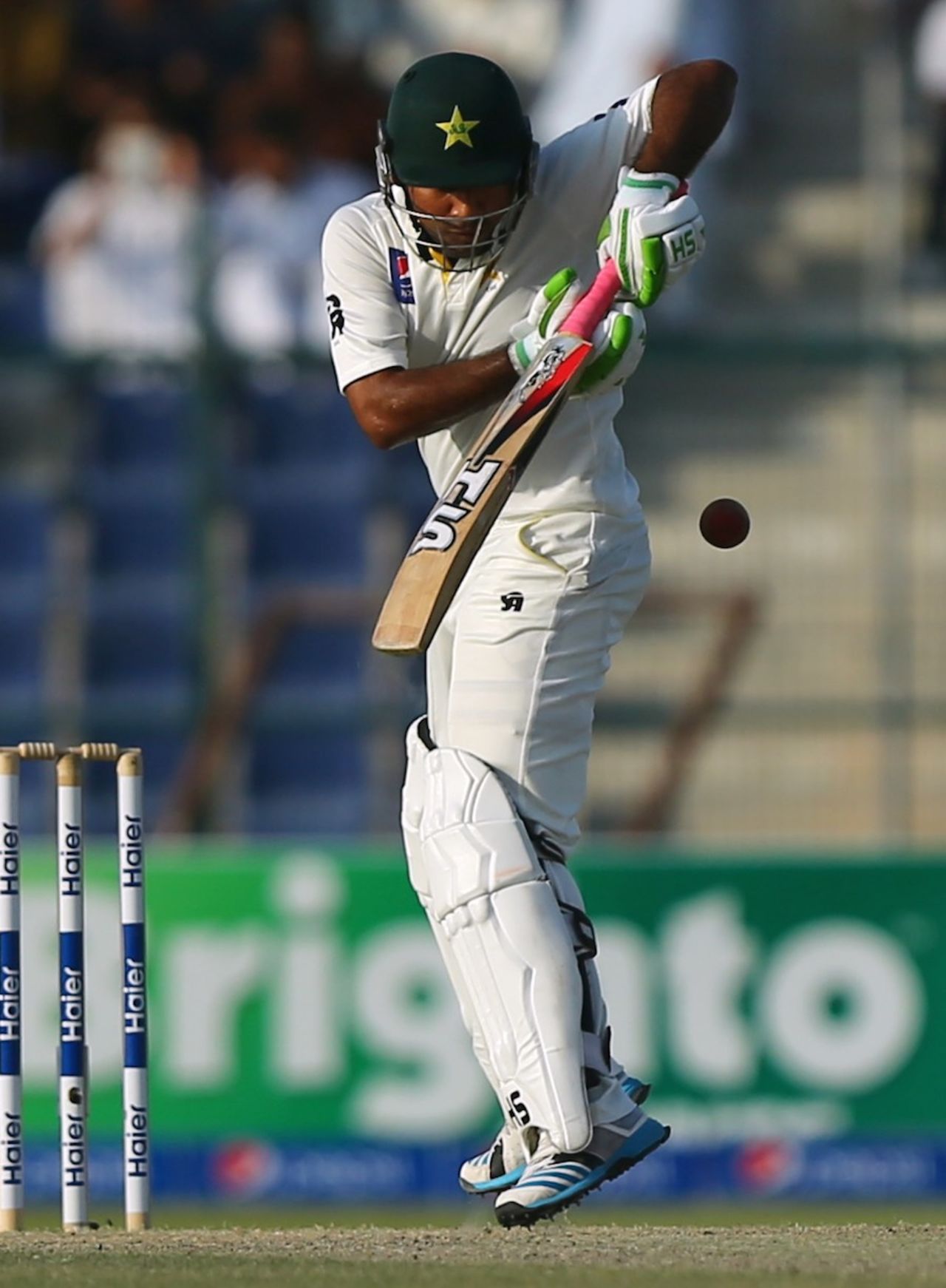 Sarfraz Ahmed tucks the ball off his toes, Pakistan v Australia, 2nd Test, Abu Dhabi, 2nd day, October 31, 2014