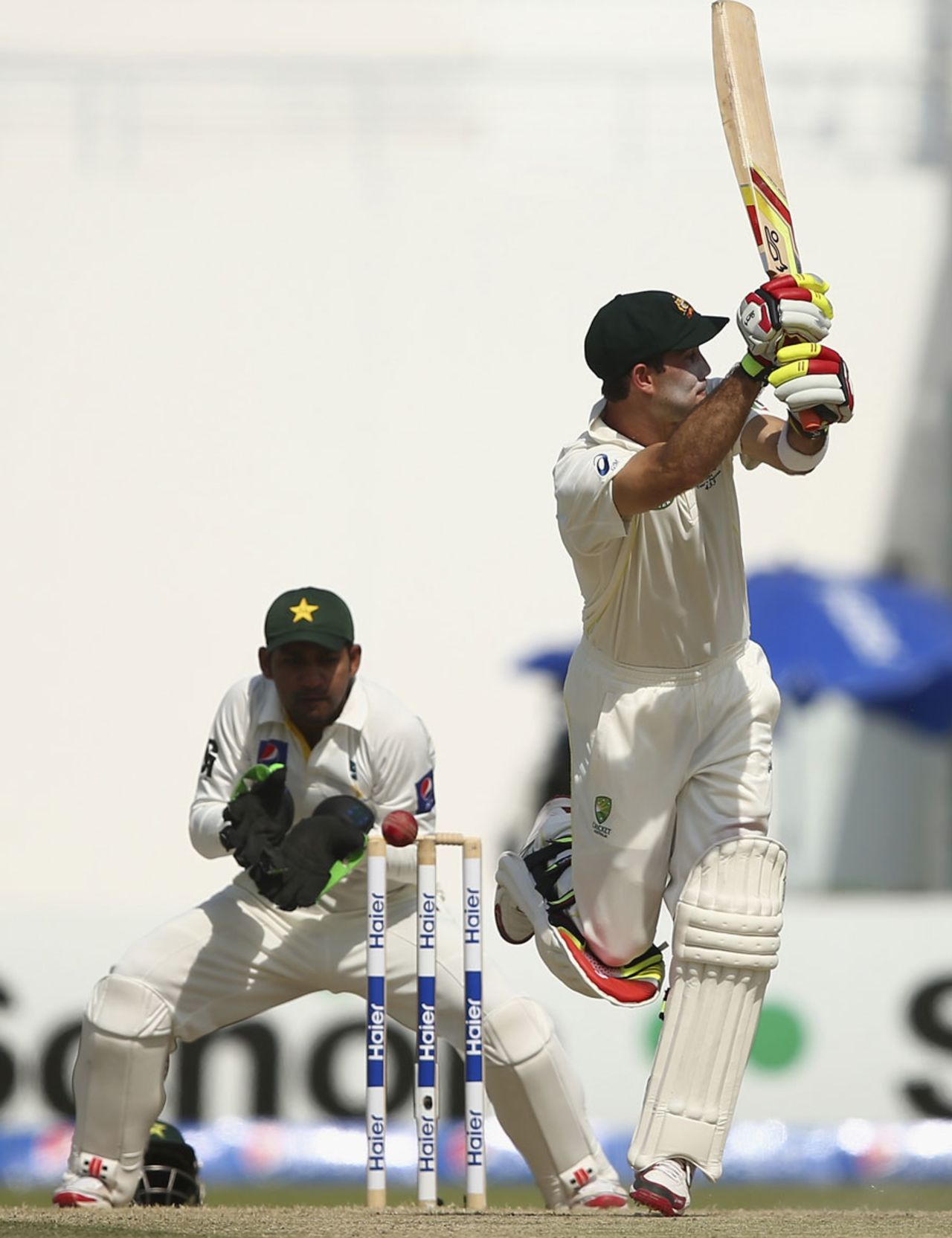 Glenn Maxwell was bowled after a quickfire 37, Pakistan v Australia, 2nd Test, Abu Dhabi, 3rd day, November 1, 2014