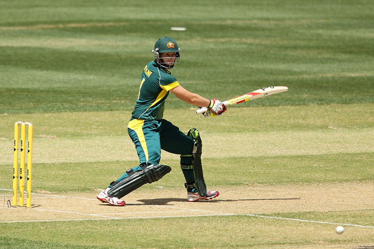 Elyse Villani plays a square cut, Australia Women v West Indies Women, 2nd T20, Adelaide, November 5, 2014