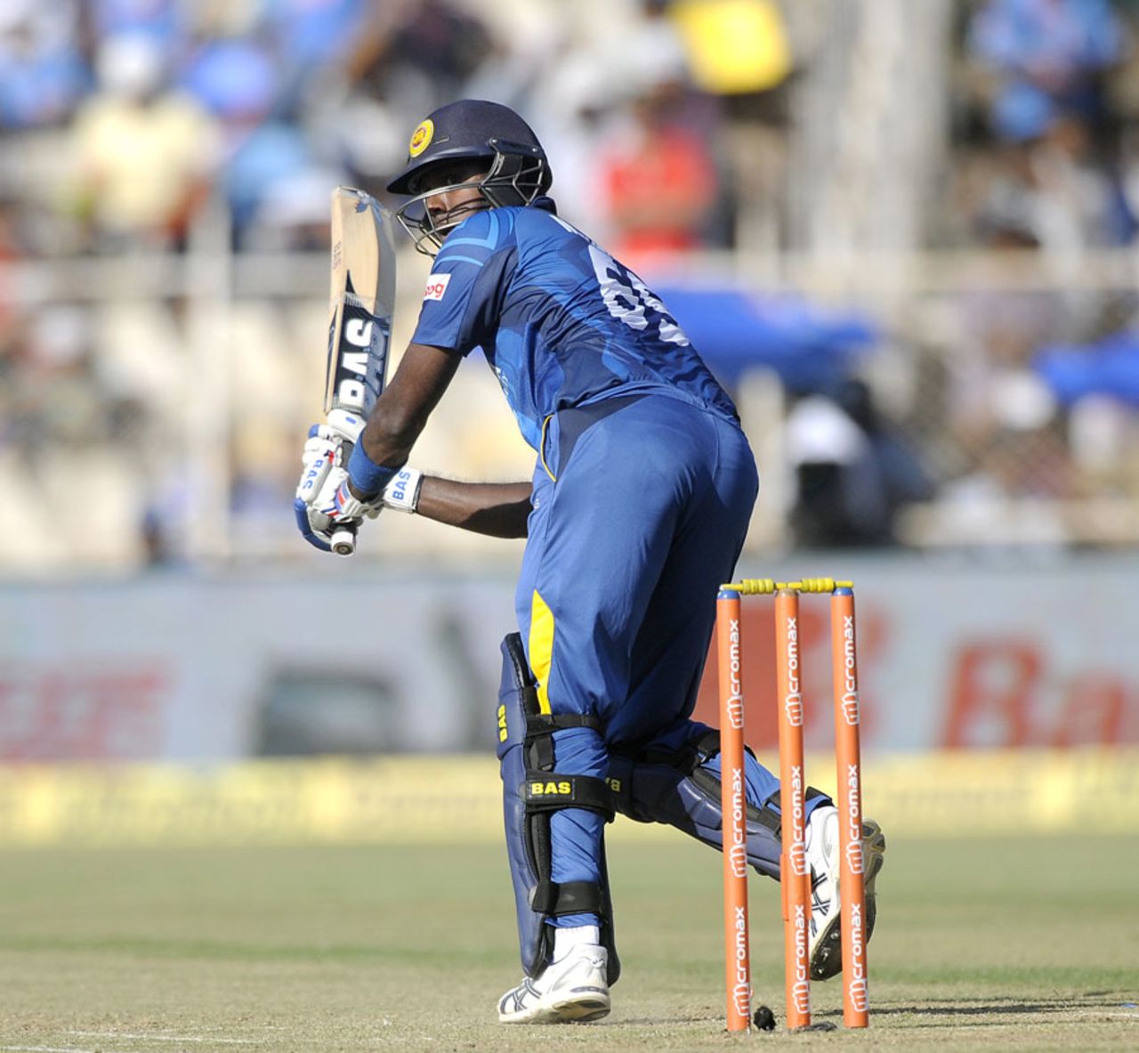 Angelo Mathews glances one down the leg side, India v Sri Lanka, 2nd ODI, Ahmedabad, November 6, 2014
