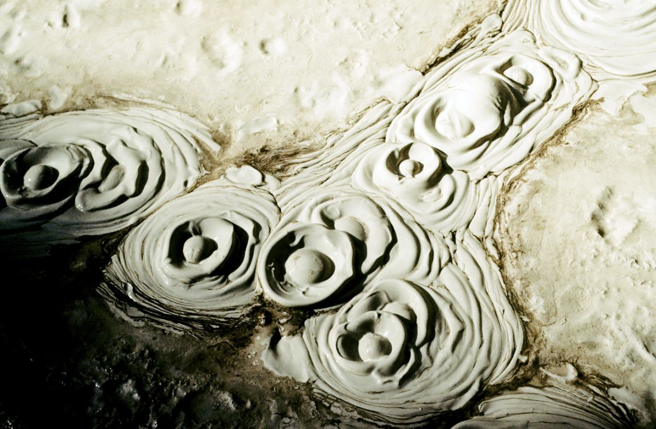 Boiling mud in the Orakei Korako geothermal area north of Taupo, December 21, 2007