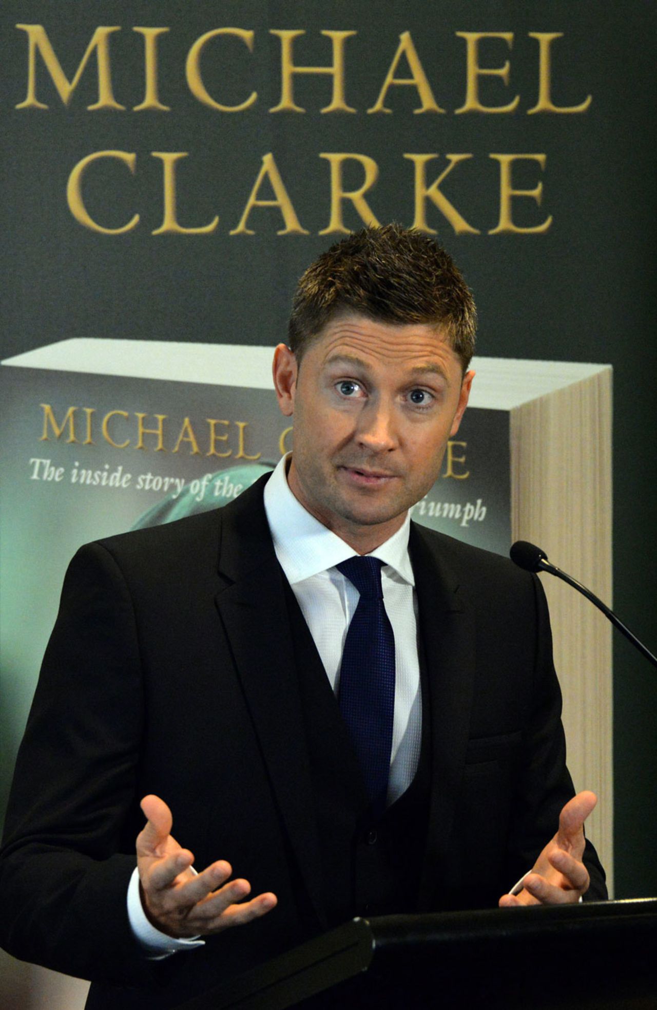 Michael Clarke at the launch of his book <i>Captains Diary</i>, Sydney, November 7, 2014
