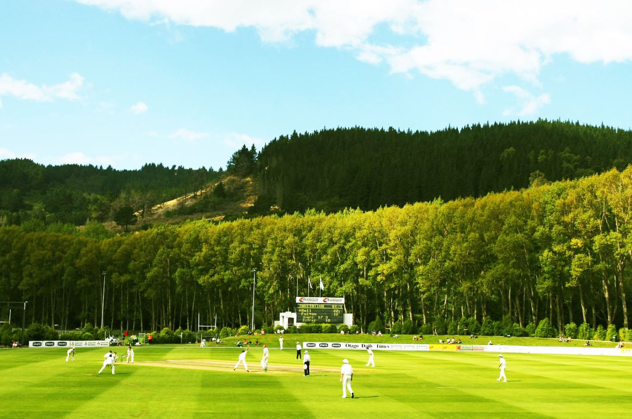 A general view of the University Oval during a tour game, NZ Invitational XI v England XI, Dunedin, February 26, 2008