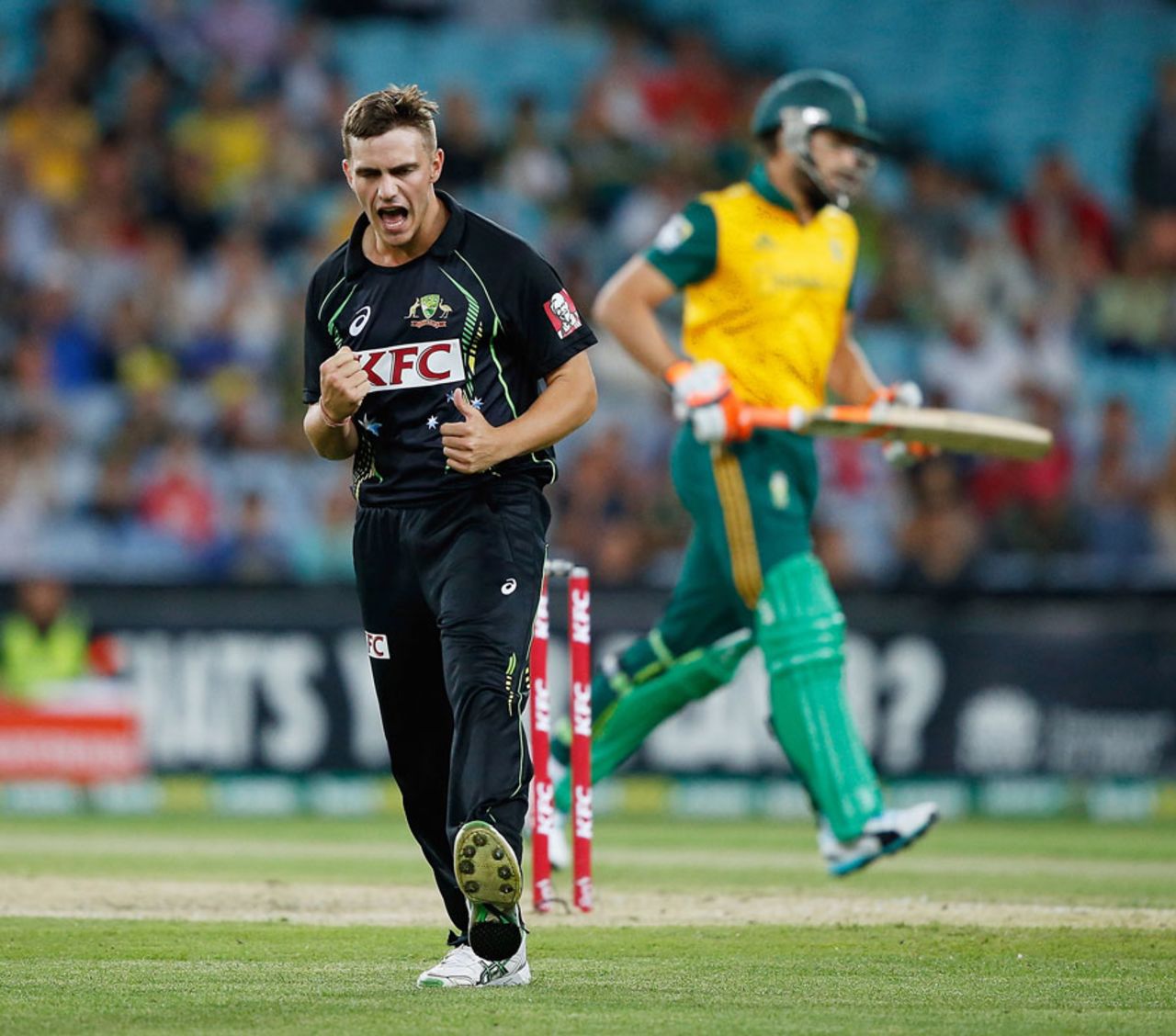 Cameron Boyce took the wicket of Rilee Rossouw, Australia v South Africa, 3rd Twenty20, Sydney, November 9, 2014