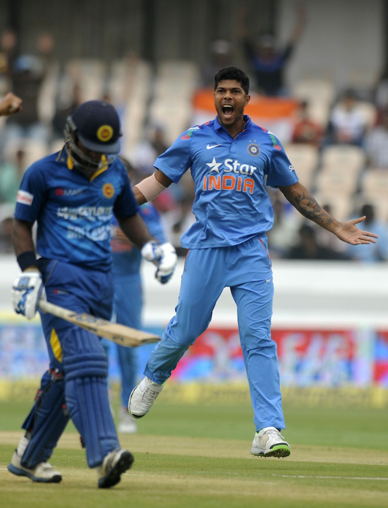 Umesh Yadav struck in the first over, India v Sri Lanka, 3rd ODI, Hyderabad, November 9, 2014