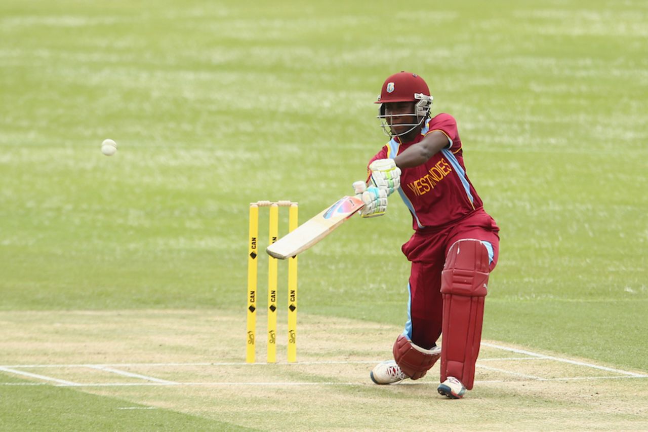 Stafanie Taylor takes the aerial route during her 95, Australia v West Indies, ICC Women's Championship, Sydney, November 11, 2014