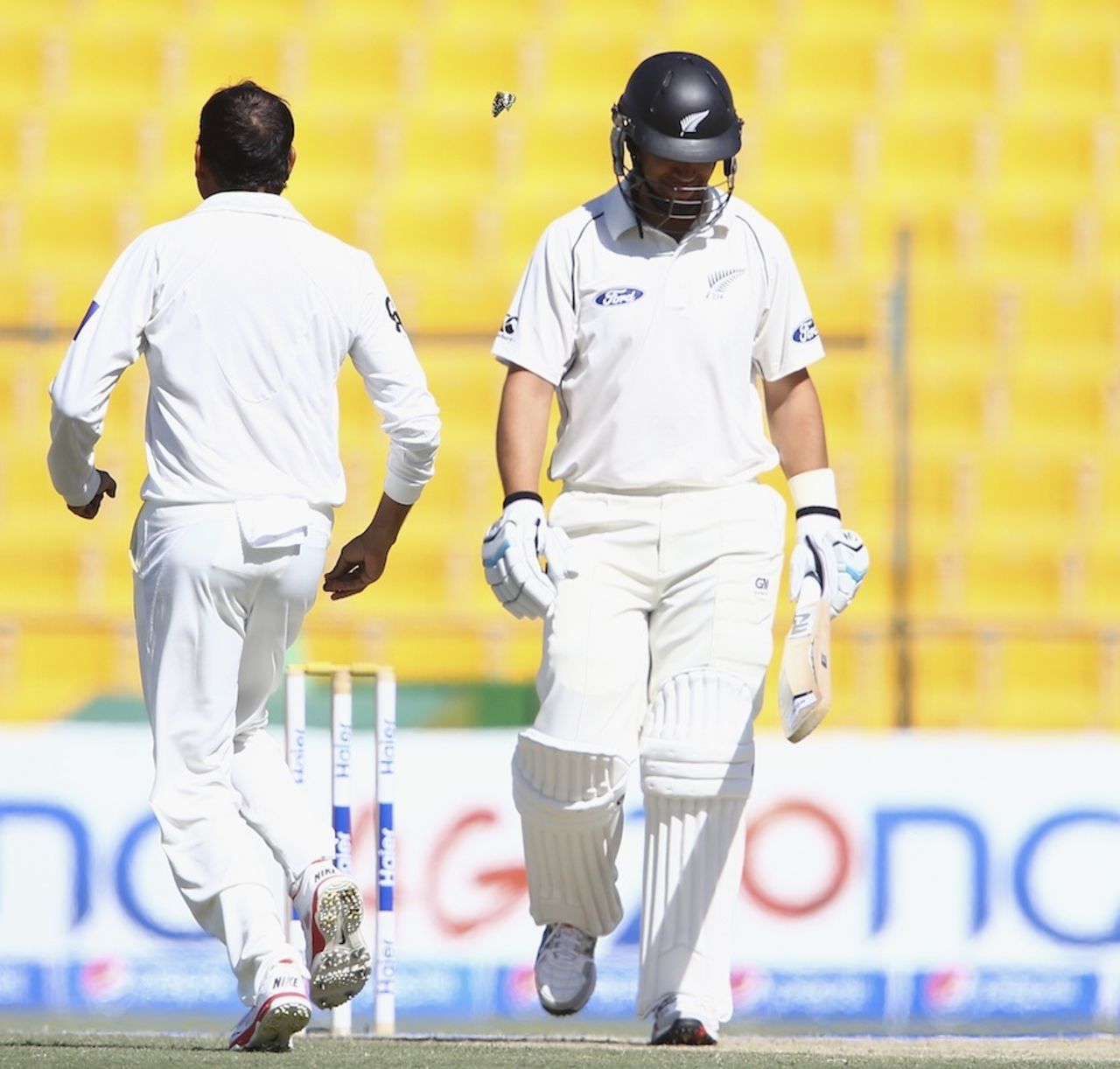 Ross Taylor was dismissed for a duck, Pakistan v New Zealand, 1st Test, Abu Dhabi, 3rd day, November 11, 2014