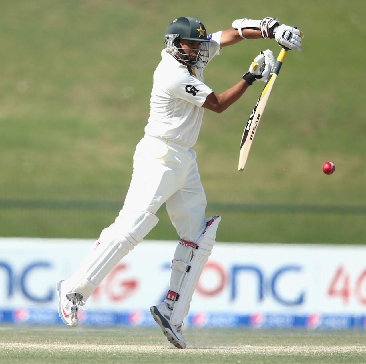 Azhar Ali plays the ball on his toes, Pakistan v New Zealand, 1st Test, Abu Dhabi, 4th day, November 12, 2014