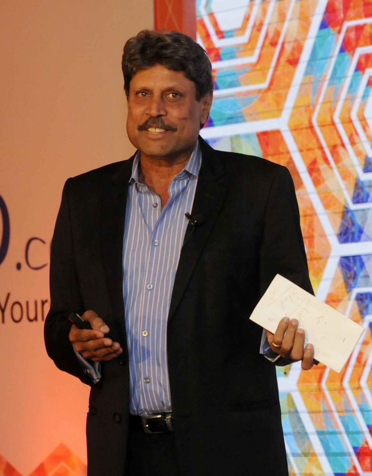 Kapil Dev at the launch of a business venture, Delhi, November 12, 2014