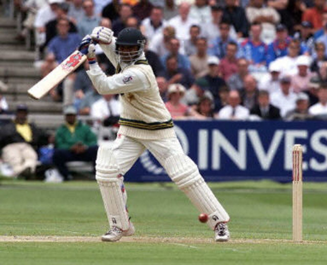 Saeed Anwar hits a four, day 4, 1st Test at Lord's, 17-21 May 2001.