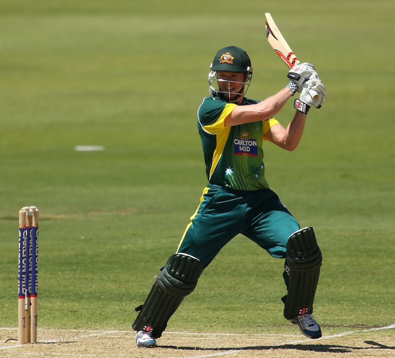 George Bailey cuts during his half-century, Australia v South Africa, 1st ODI, Perth, November 14, 2014