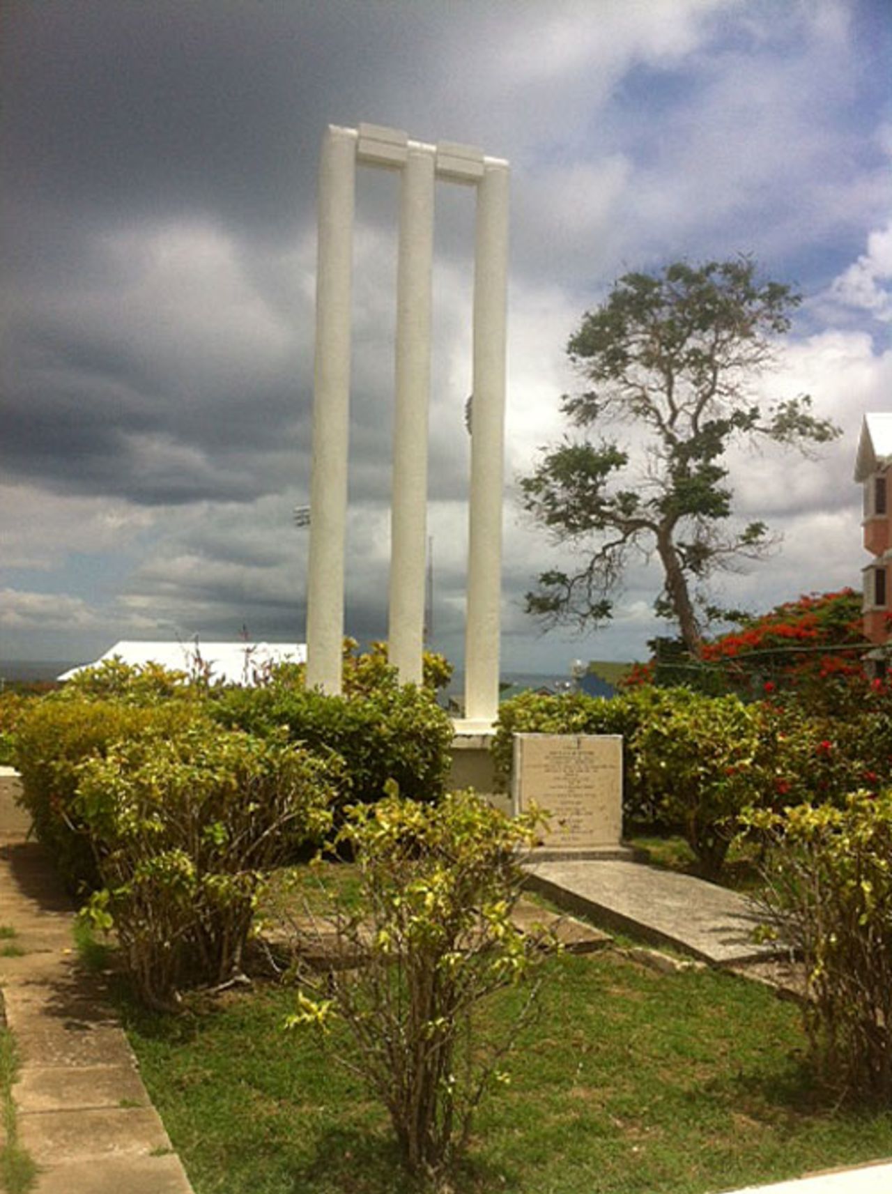 Sir Frank Worrell's grave at the Three W's Oval, Barbados, July 26, 2014