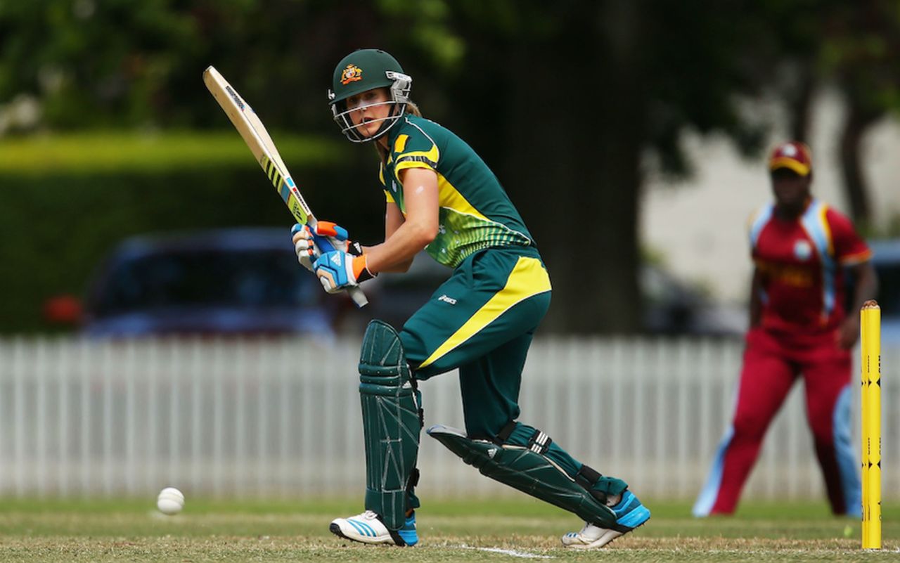 Ellyse Perry steers the ball on the leg side, Australia v West Indies, Women's Championship, Bowral, November 16, 2014