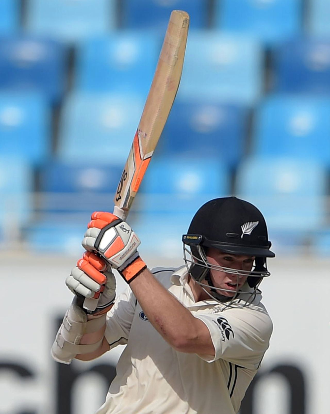 Tom Latham picks a gap on the off siden, Pakistan v New Zealand, 2nd Test, Dubai, 1st day, November 17, 2014