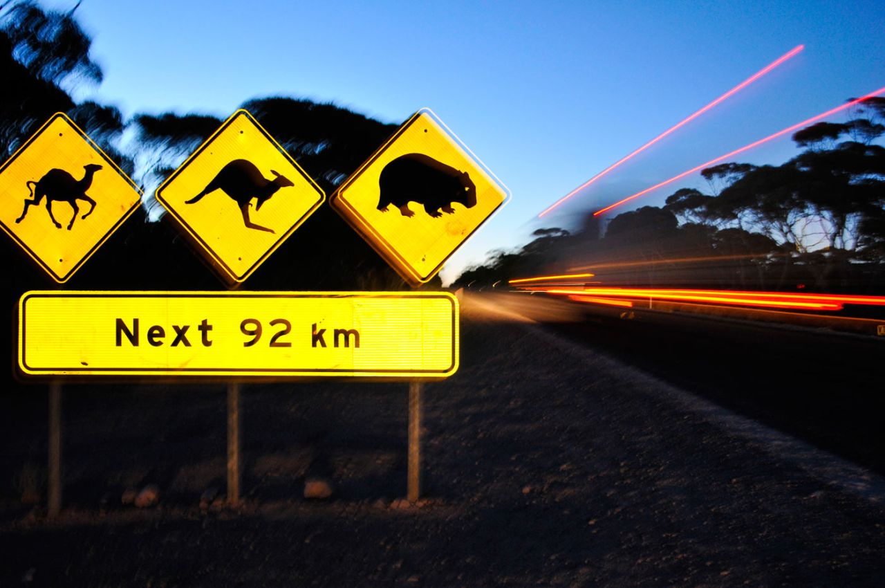 The Eyre Highway connects Western Australia to South Australia through the Nullarbor Plain, February 7, 2010