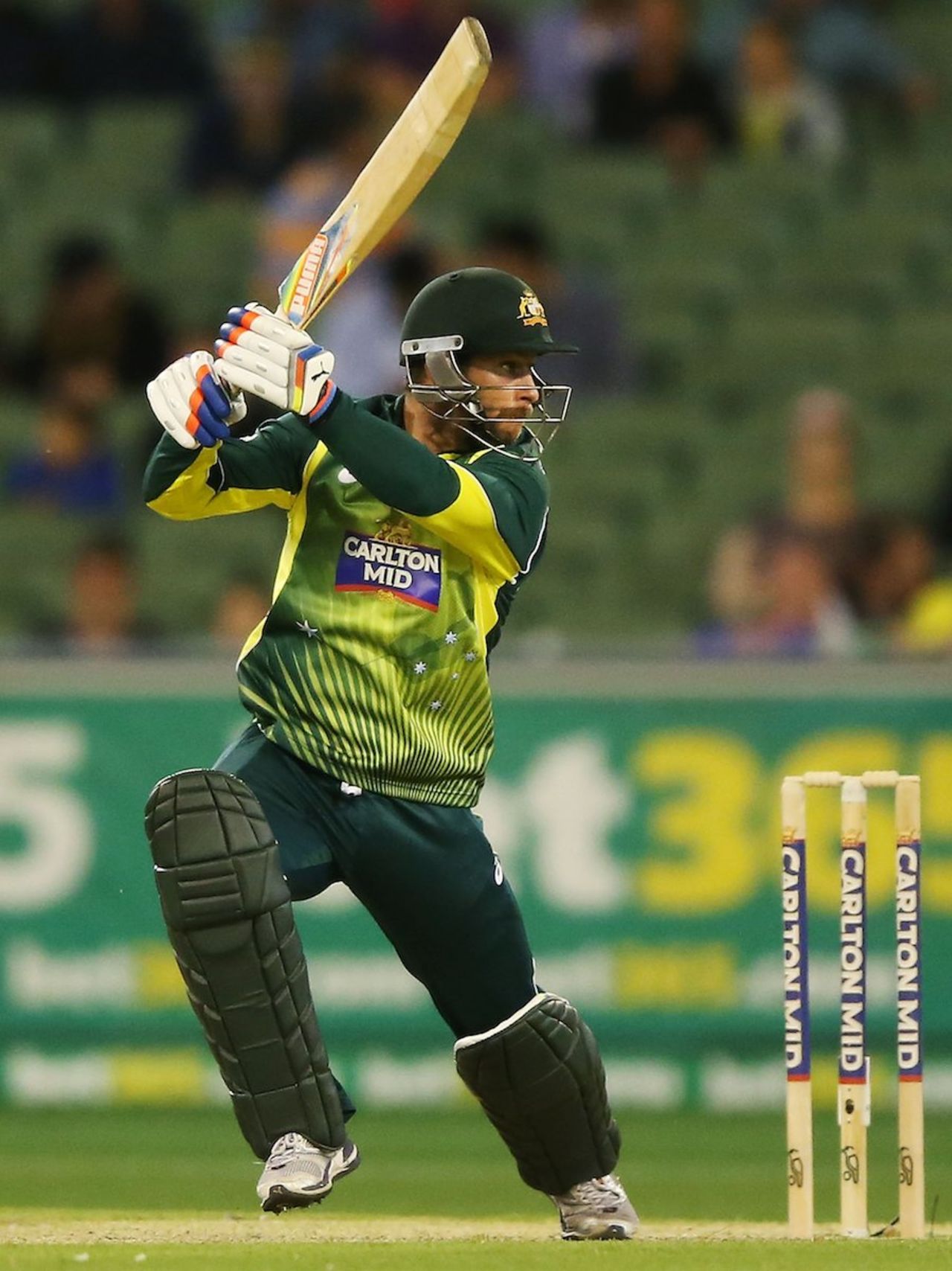 Matthew Wade hits through the off side, Australia v South Africa, 4th ODI, Melbourne, November 21, 2014