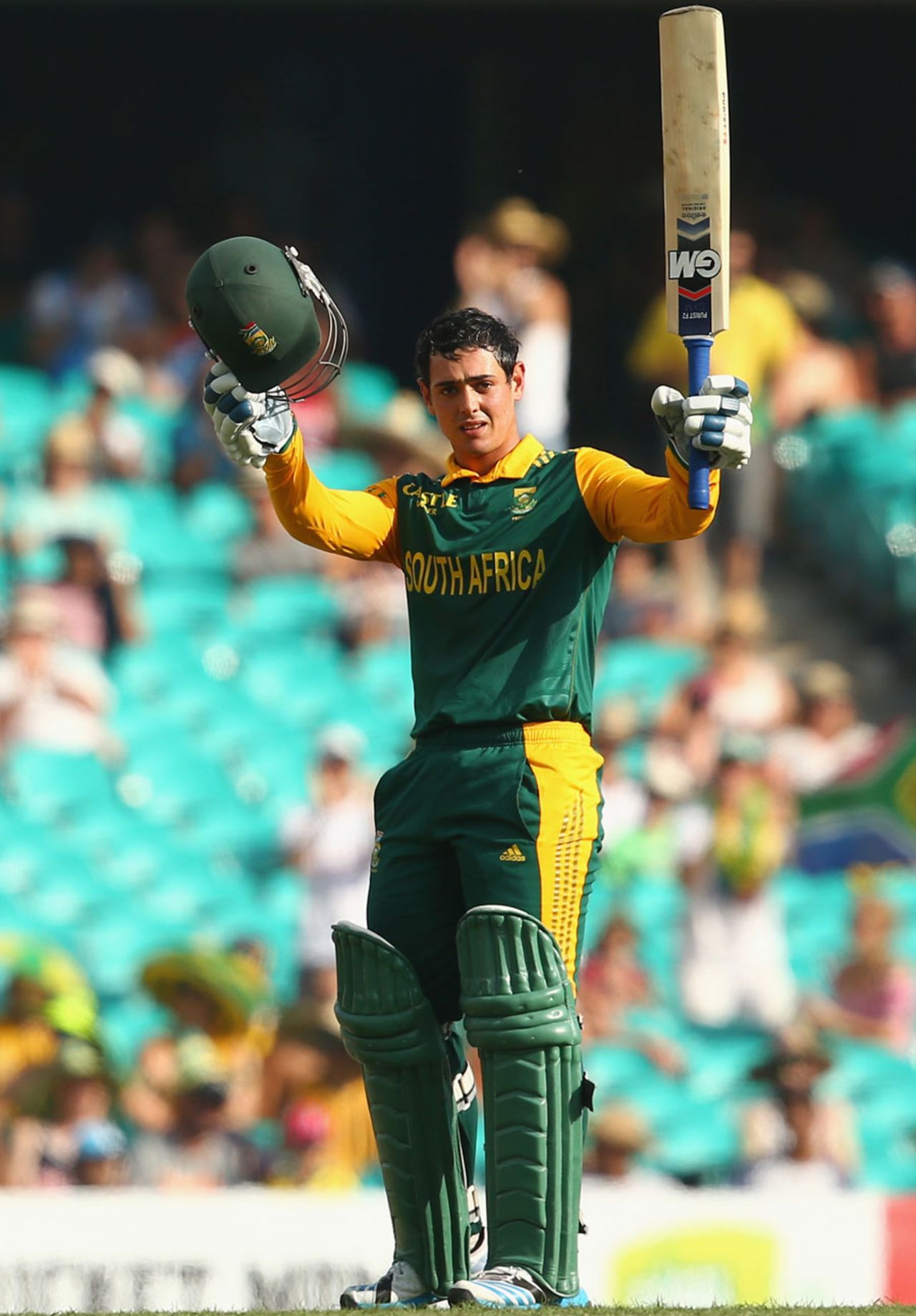 Quinton de Kock raises his sixth ODI century, Australia v South Africa, 5th ODI, Sydney, November 23, 2014