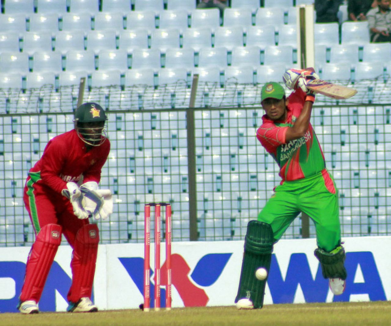 Anamul Haque plays through the offside, Bangladesh v Zimbabwe, 2nd ODI, Chittagong, November 23, 2014