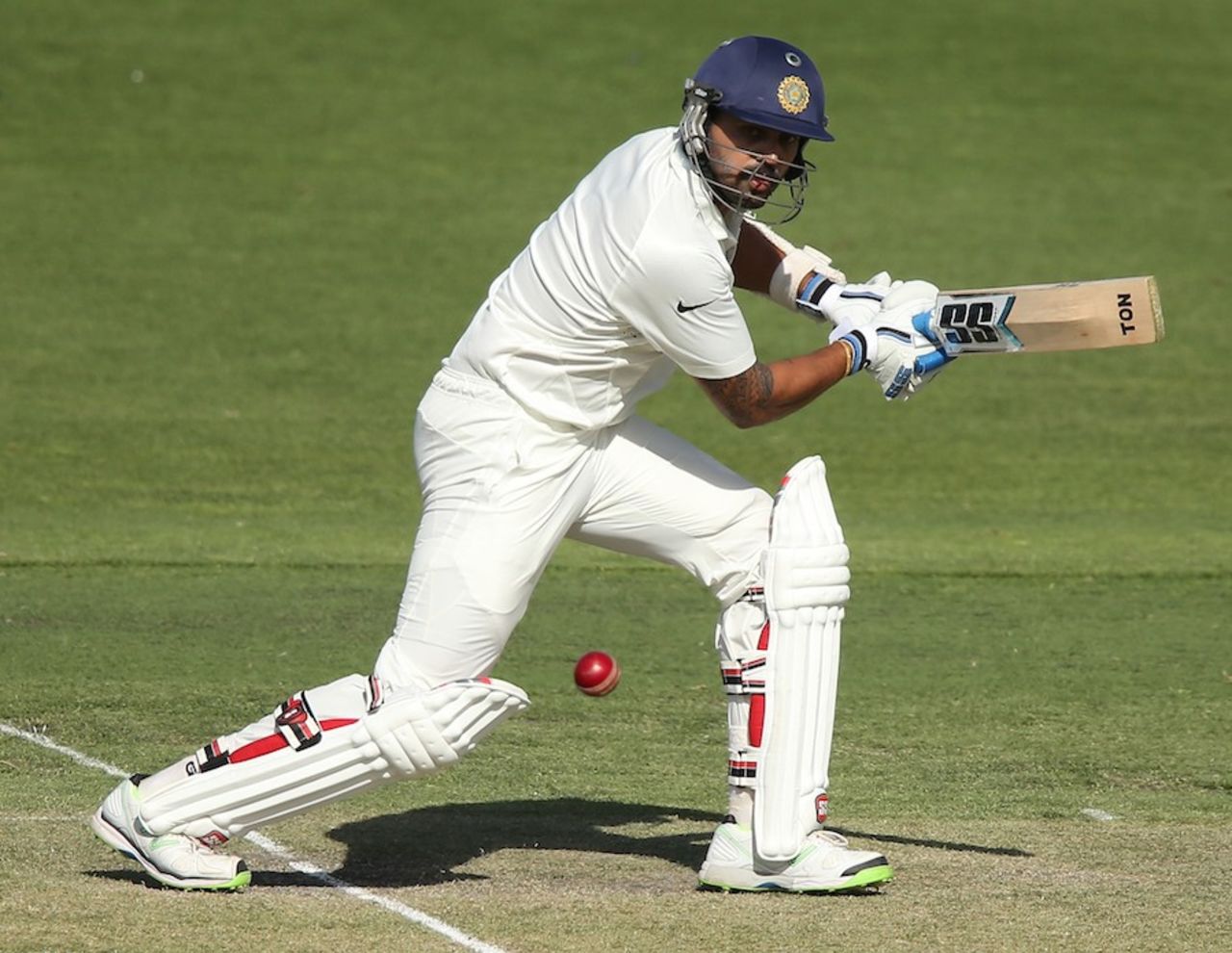 M Vijay was 32 not out at stumps, Cricket Australia XI v Indians, Gliderol Stadium, Adelaide, 1st day, November 24, 2014